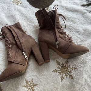 Lulu's Brown Lace-Up Boots